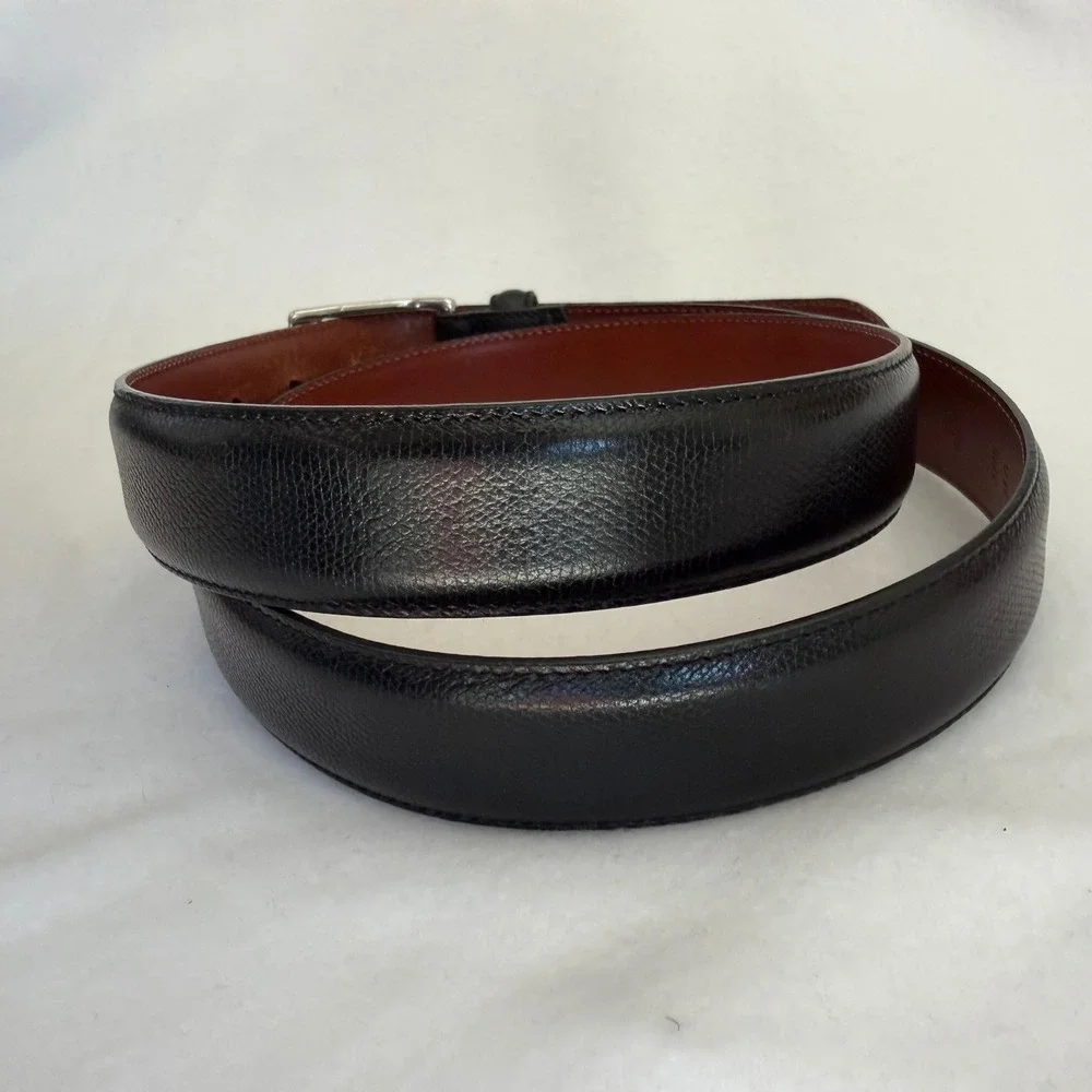 Coach Men's Black Leather Belt Silver Buckle Sz 38/95cm 1